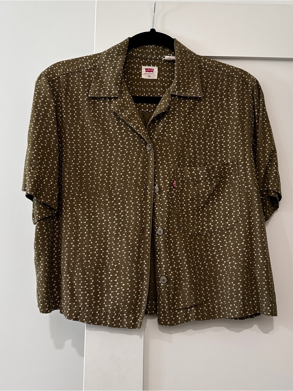 Levi's Olive Green Geometric Short Sleeve Shirt
